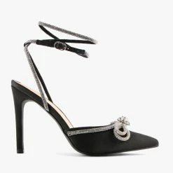 HARLEY BLACK SATIN -shoe Shop A635 2