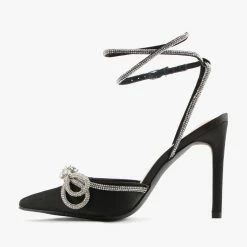 HARLEY BLACK SATIN -shoe Shop A635 3